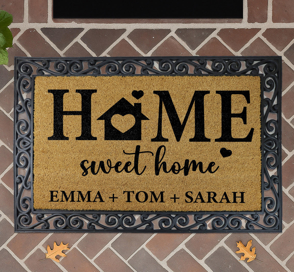 Personalized Home Sweet Home Doormat, Custom Family Name Welcome Mat