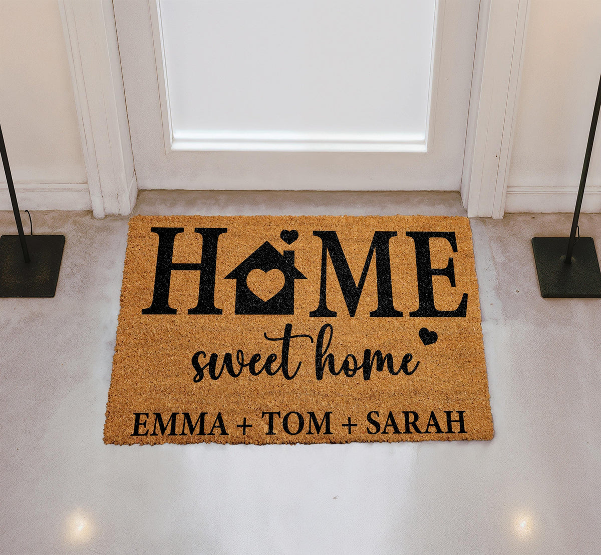 Personalized Home Sweet Home Doormat, Custom Family Name Welcome Mat