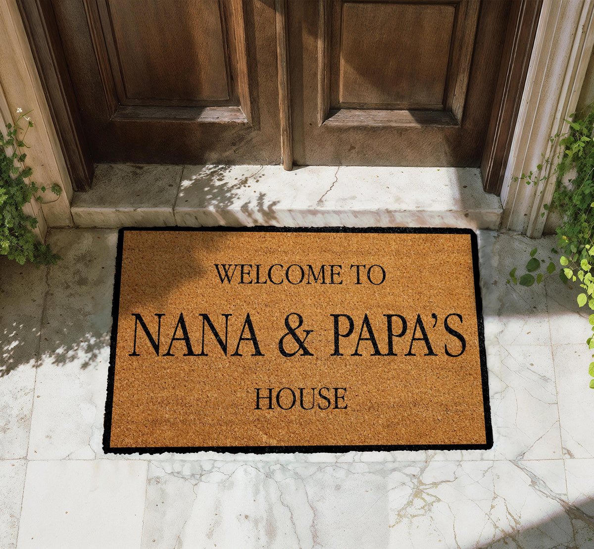 Welcome To Nana & Papa's House Doormat, Custom Welcome Mat, Personalized Gift Mat