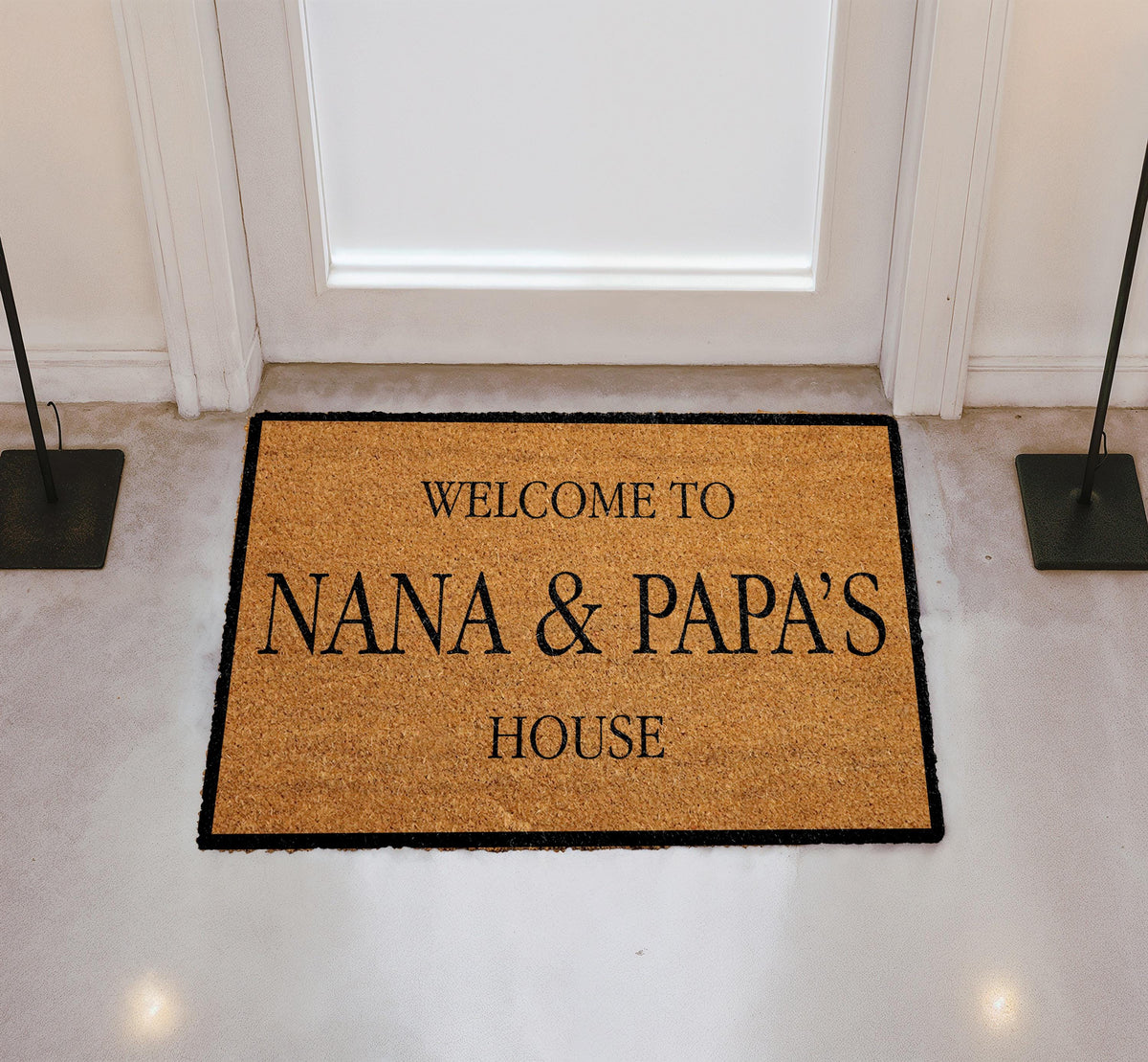 Welcome To Nana & Papa's House Doormat, Custom Welcome Mat, Personalized Gift Mat