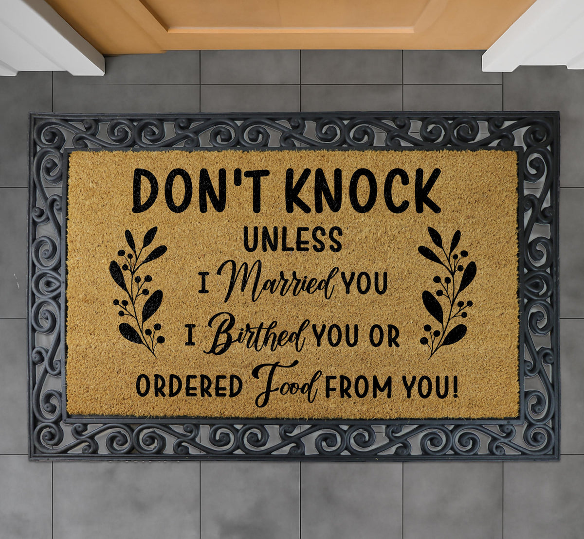 Don't Knock Unless I Married You Doormat, No Soliciting Welcome Mat, Funny Housewarming Gift