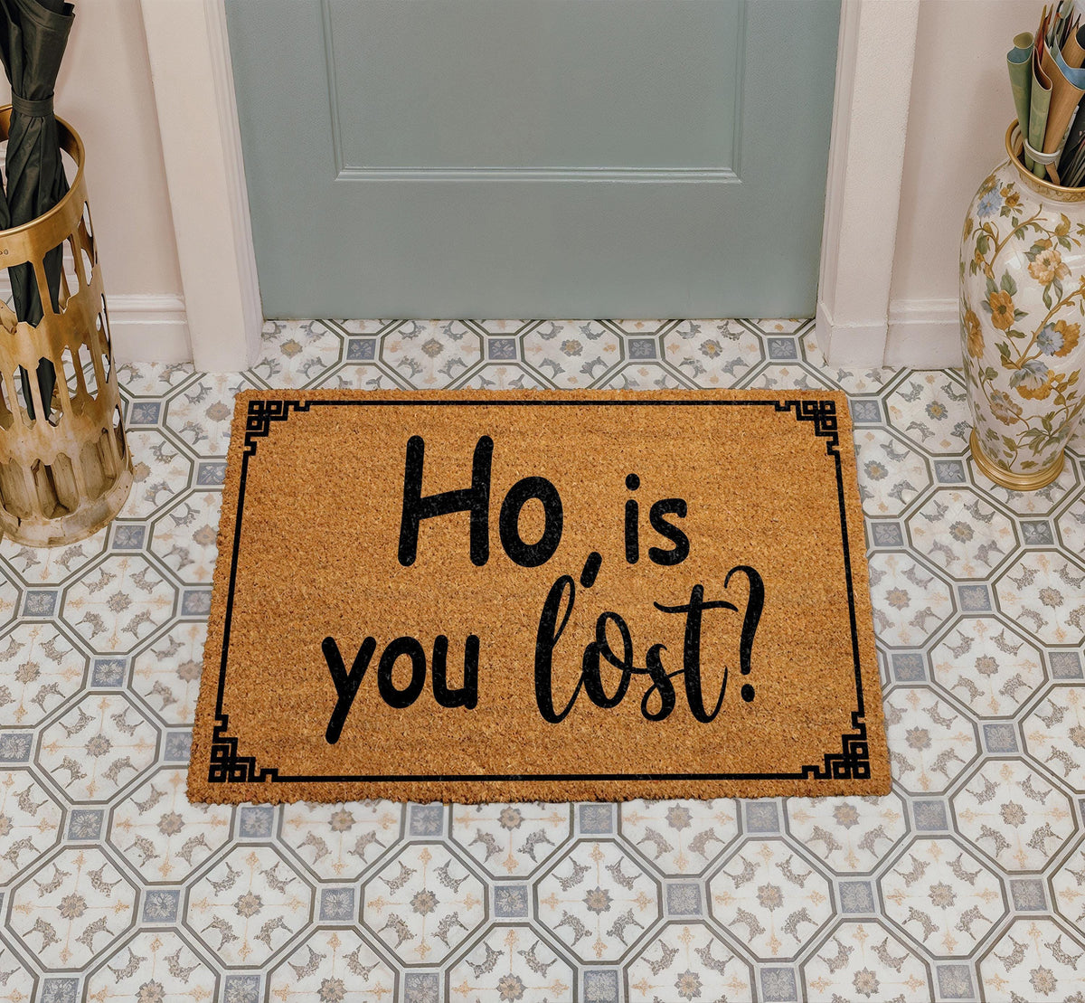 Ho Is You Lost Doormat, Funny Quote Welcome Mat, Humorous Home Entrance Decor