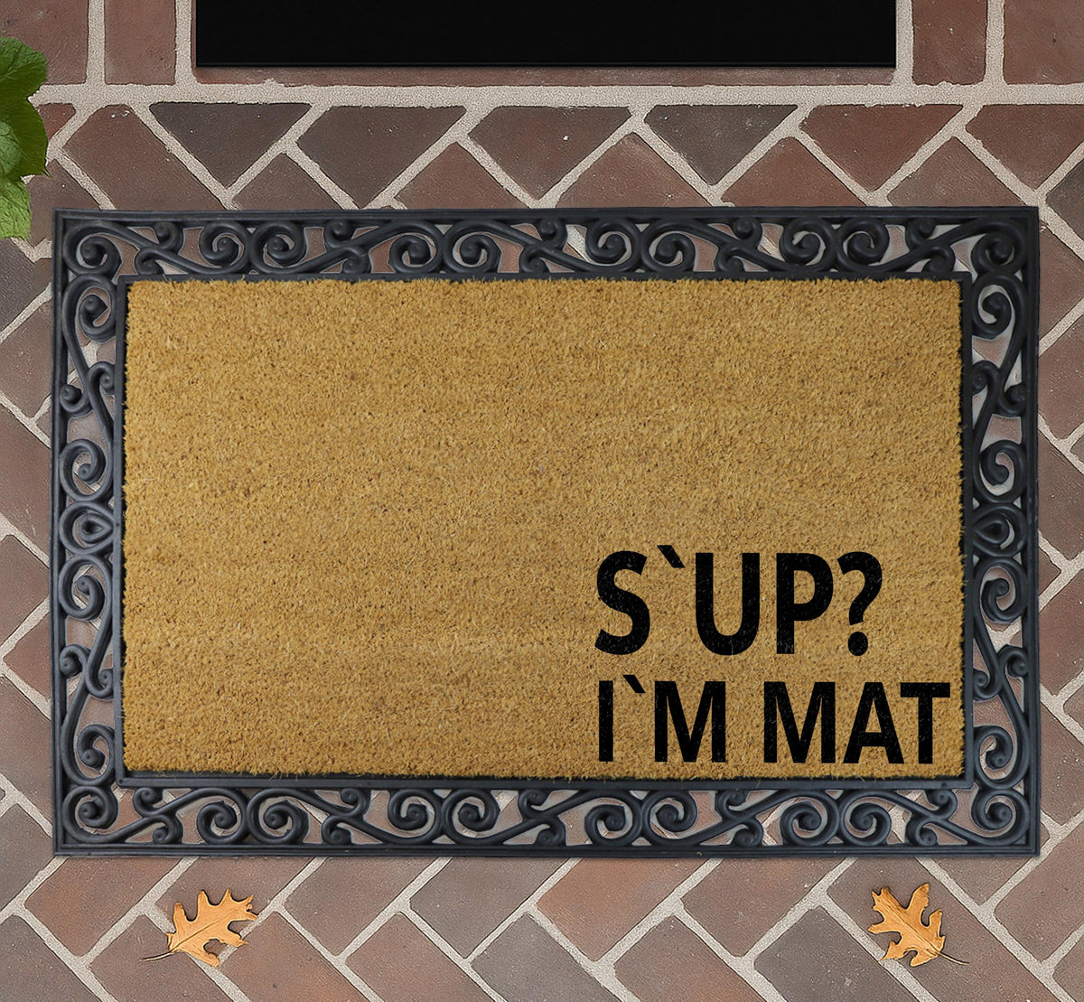 S'up I'm Mat Coco Doormat, Funny Welcome Mat, Unique Entryway Rug, Humorous Front Door Mat