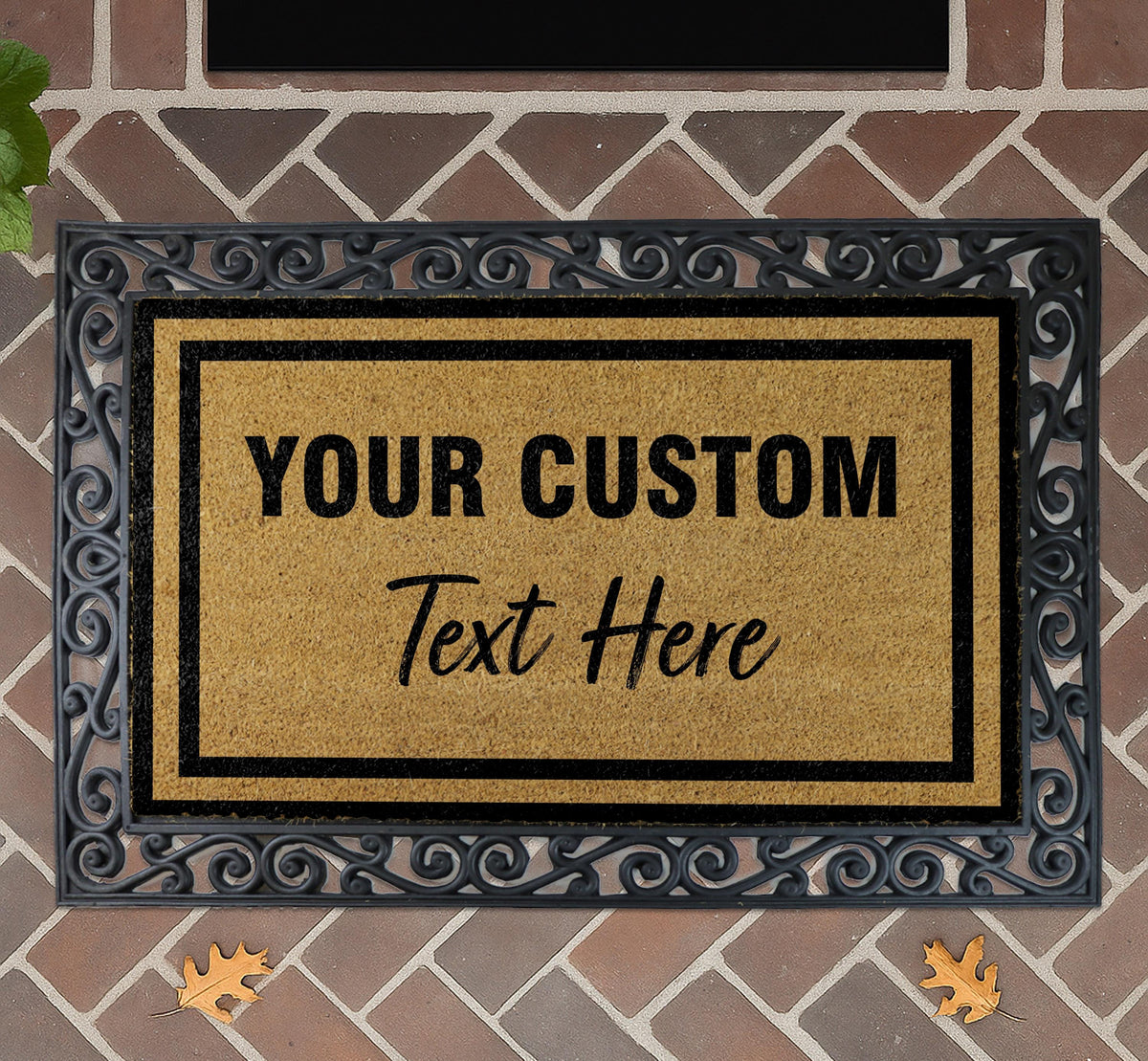 Custom Text Doormat, Personalized Welcome Mat, Your Own Message Mat, Front Door Custom Rug