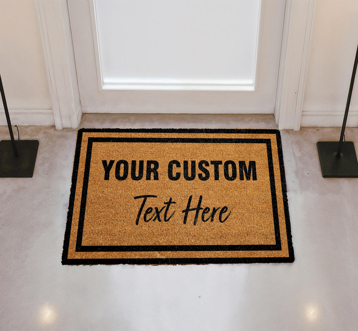 Custom Text Doormat, Personalized Welcome Mat, Your Own Message Mat, Front Door Custom Rug