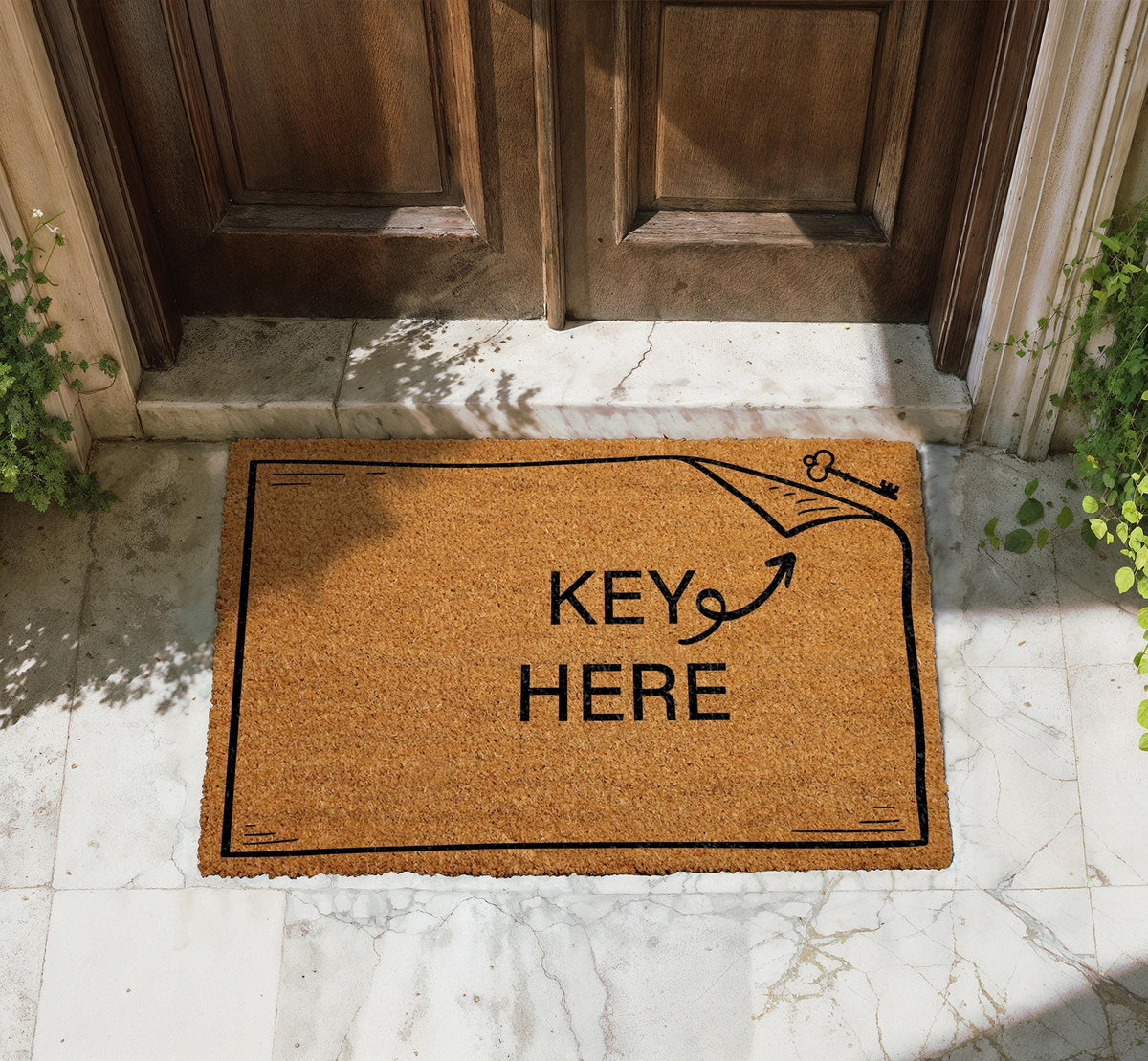 Funny Key Here Doormat, Key Hiding Joke Welcome Mat, Sarcastic Housewarming Gift