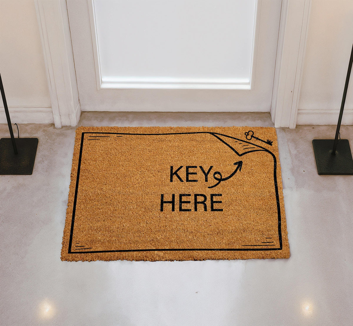 Funny Key Here Doormat, Key Hiding Joke Welcome Mat, Sarcastic Housewarming Gift