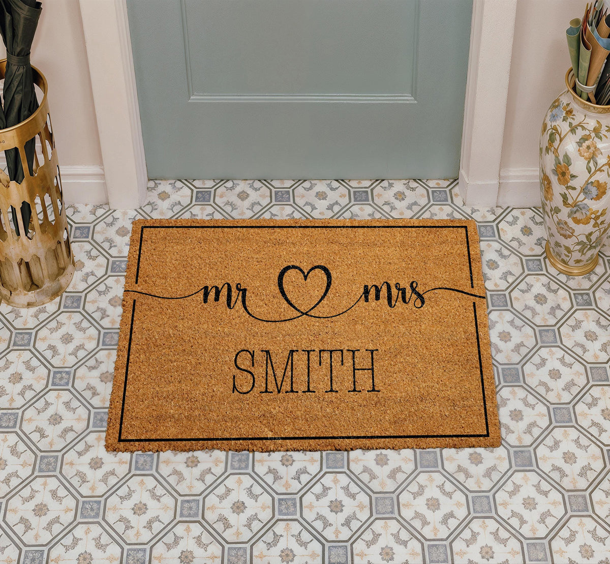 Custom Mr and Mrs Doormat, Personalized Wedding Door Mat, Newlywed Gift