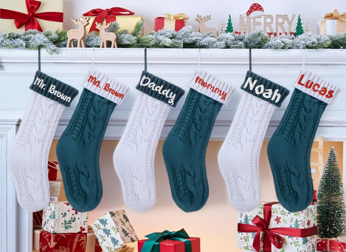 Personalized Monogrammed Christmas Stockings, Newlyweds Holiday Home Decor