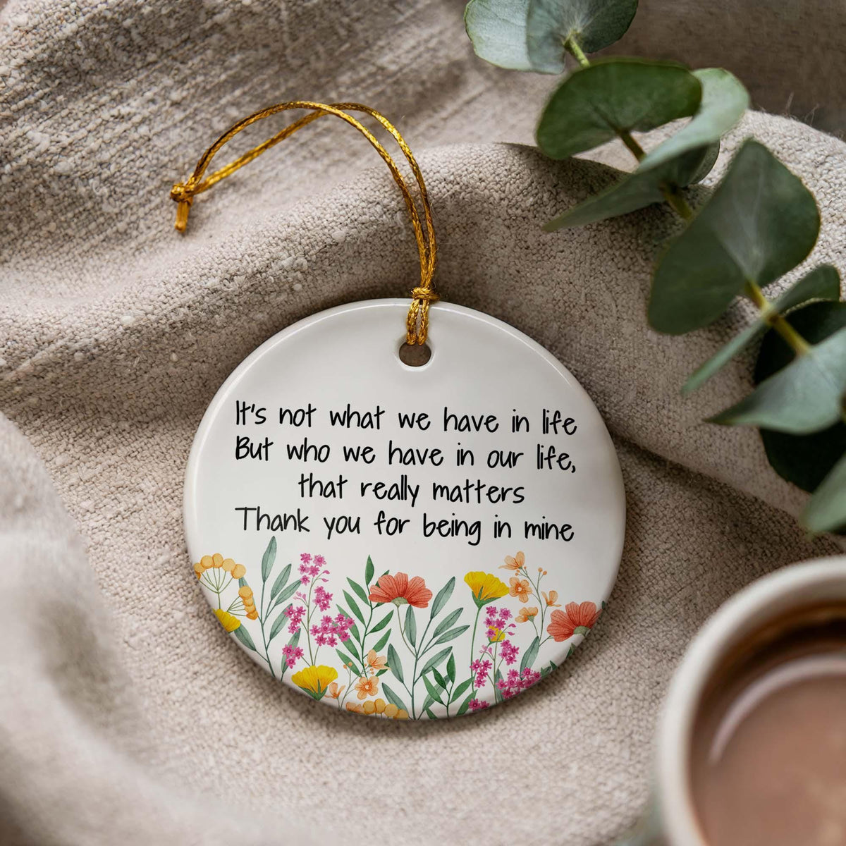 Friendship Ceramic Ornament, Meaningful Keepsake, Christmas Gift