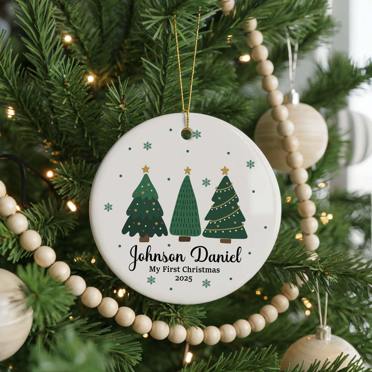 Personalized Baby's First Christmas Ceramic Ornament