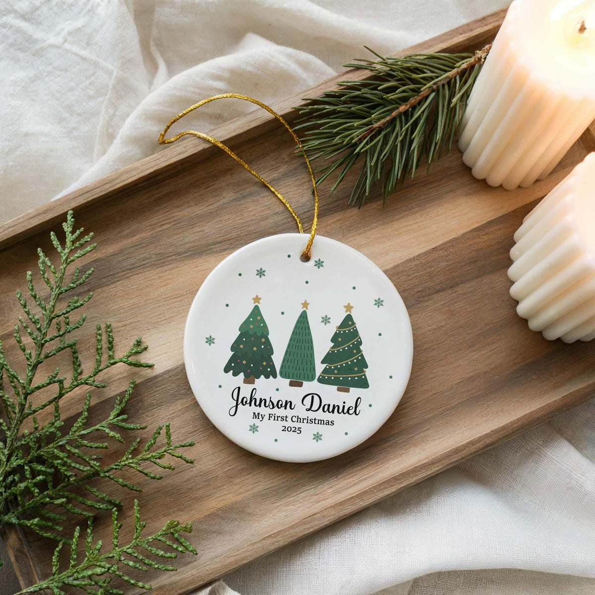 Personalized Baby's First Christmas Ceramic Ornament