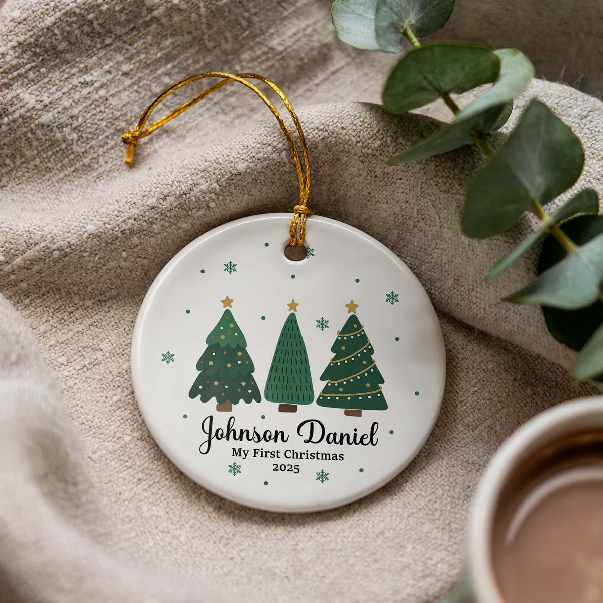 Personalized Baby's First Christmas Ceramic Ornament