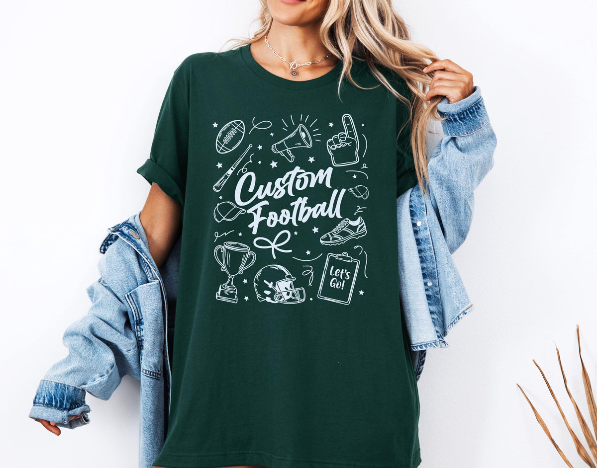 Custom Football Shirt, Coquette Football Team Tee, Sports Mama Sweatshirt