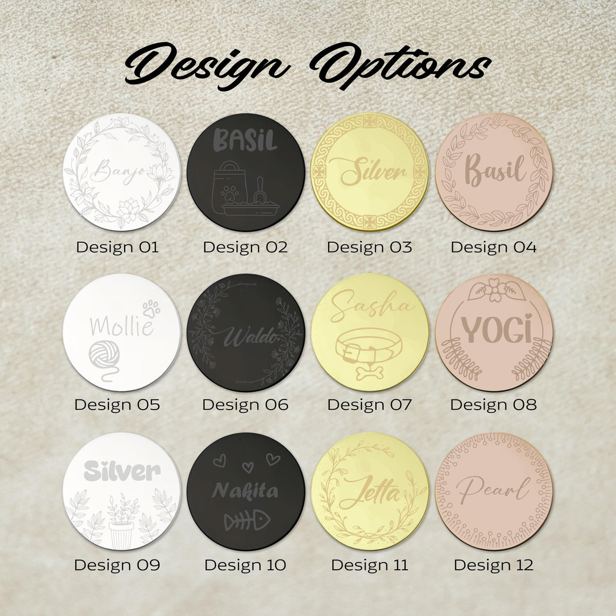 Personalized Engraved Stainless Steel Pet ID Tag, Custom Dog Cat Collar Accessory