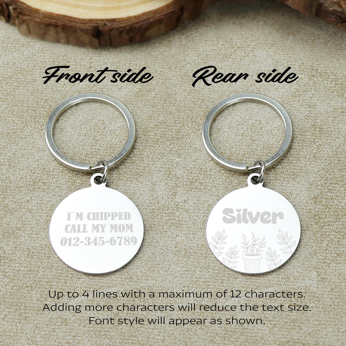 Personalized Engraved Stainless Steel Pet ID Tag, Custom Dog Cat Collar Accessory