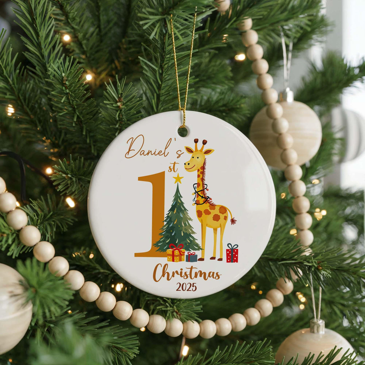 Baby's First Christmas Ornament, Ceramic Newborn Keepsake