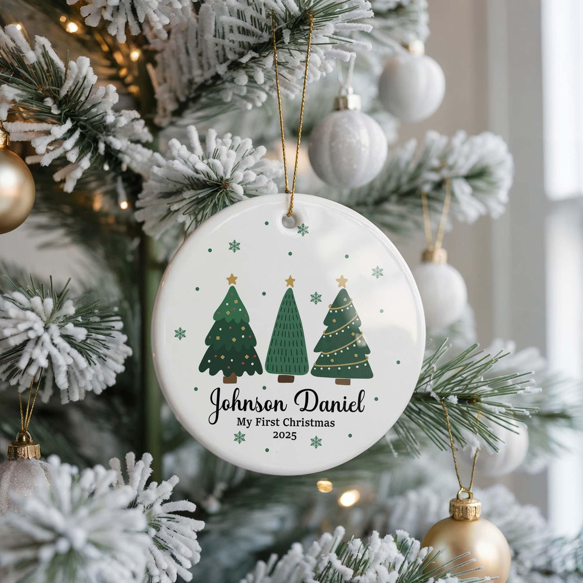 Personalized Baby's First Christmas Ceramic Ornament