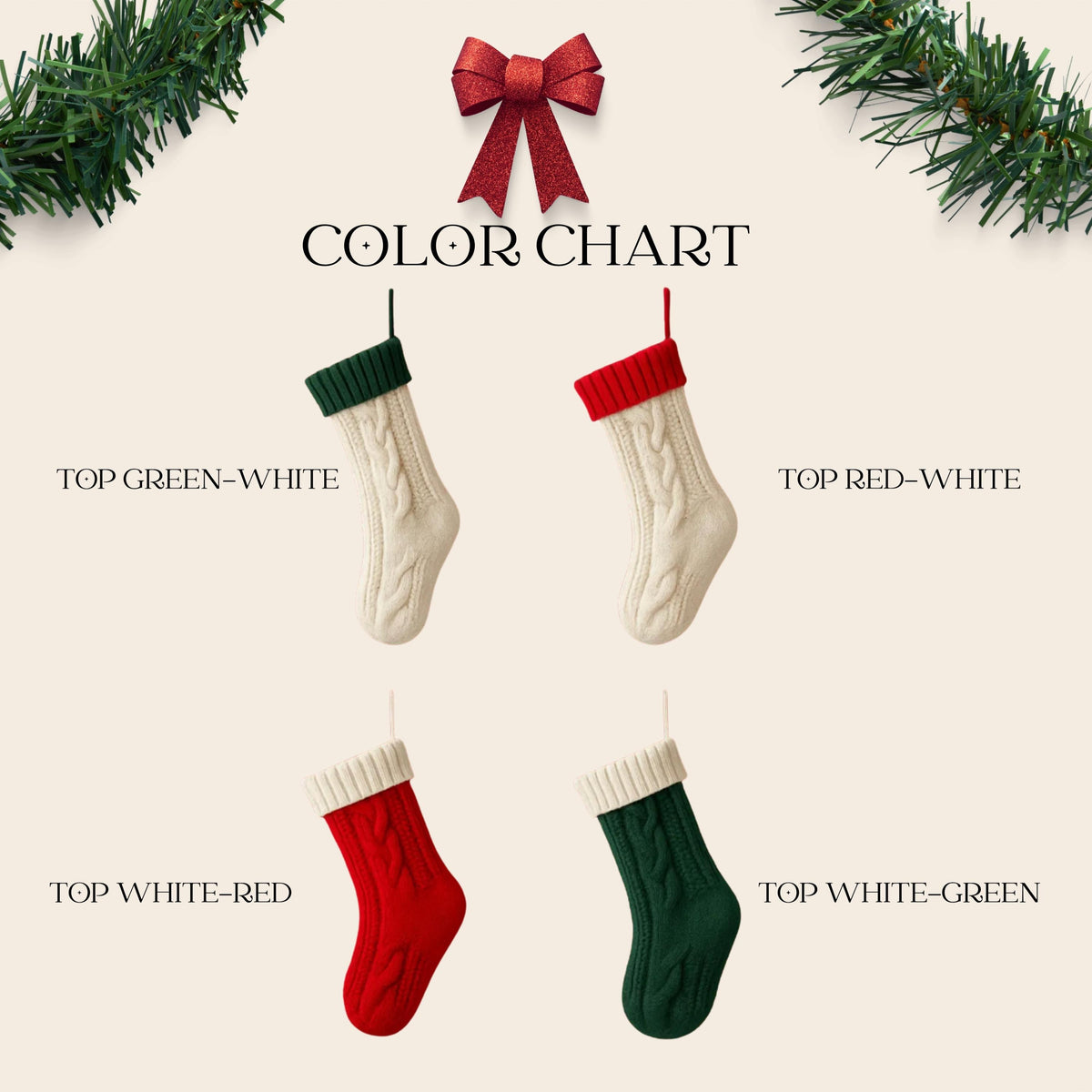 Personalized Knit Christmas Stocking, Custom Embroidered Name, Family Xmas Gift