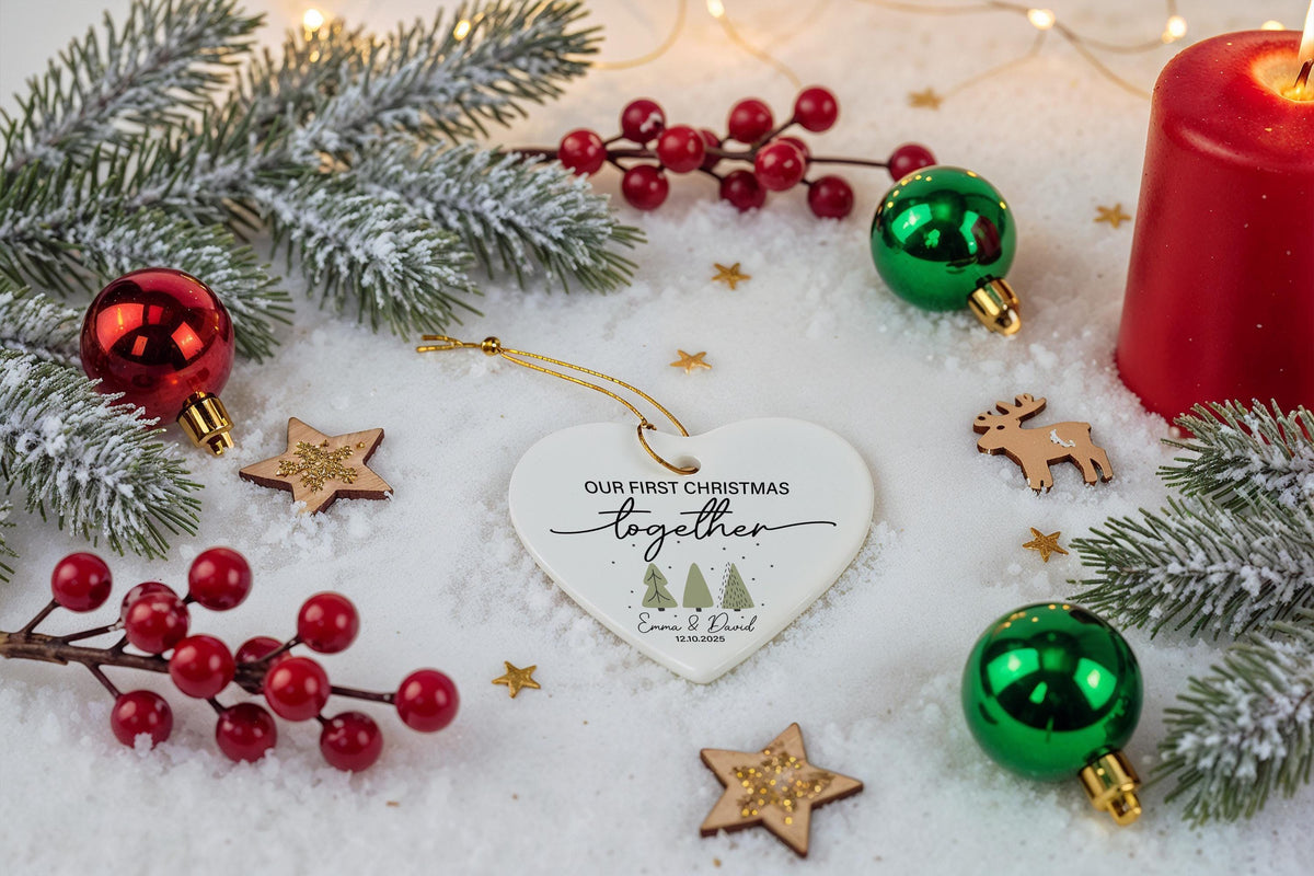 Personalized Our First Christmas Together Ceramic Ornament