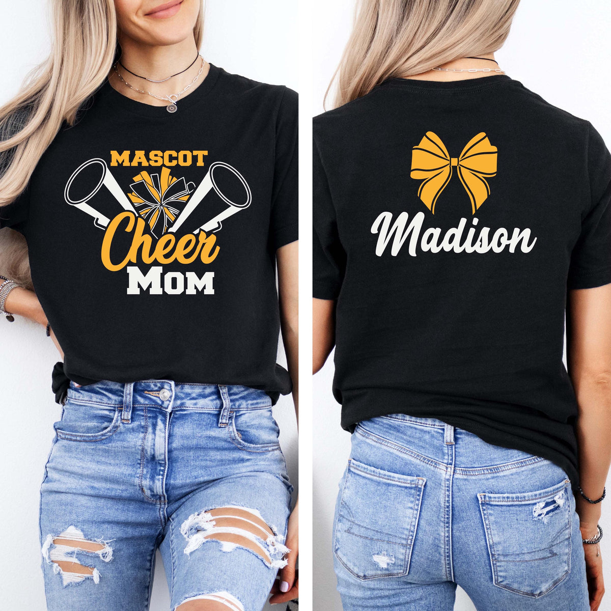 Custom Cheer T-shirt, Coquette Cheerleader Mom Tee, Cheerleading Sweatshirt