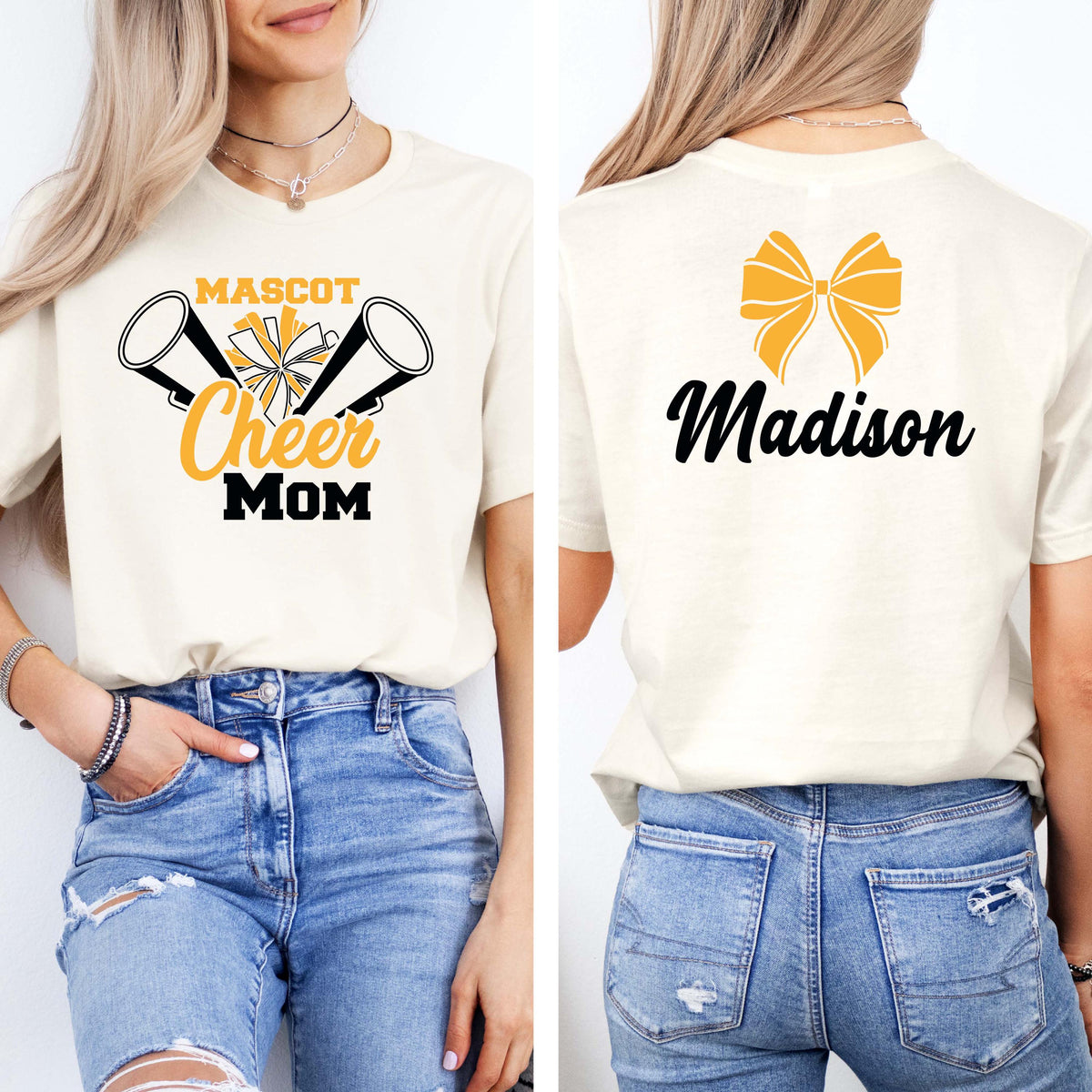 Custom Cheer T-shirt, Coquette Cheerleader Mom Tee, Cheerleading Sweatshirt