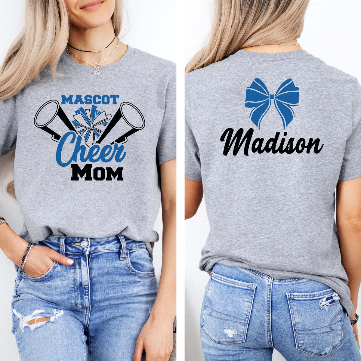 Custom Cheer T-shirt, Coquette Cheerleader Mom Tee, Cheerleading Sweatshirt