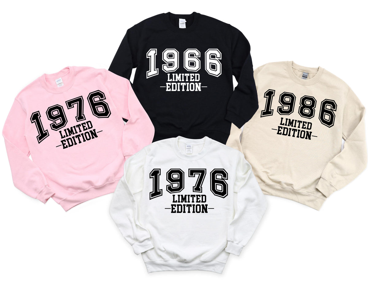 Personalized Vintage Birthday Sweatshirt, Funny Limited Edition Birthday Sweater, Custom Retro Year Birthday Hoodie, Happy Birthday Gift