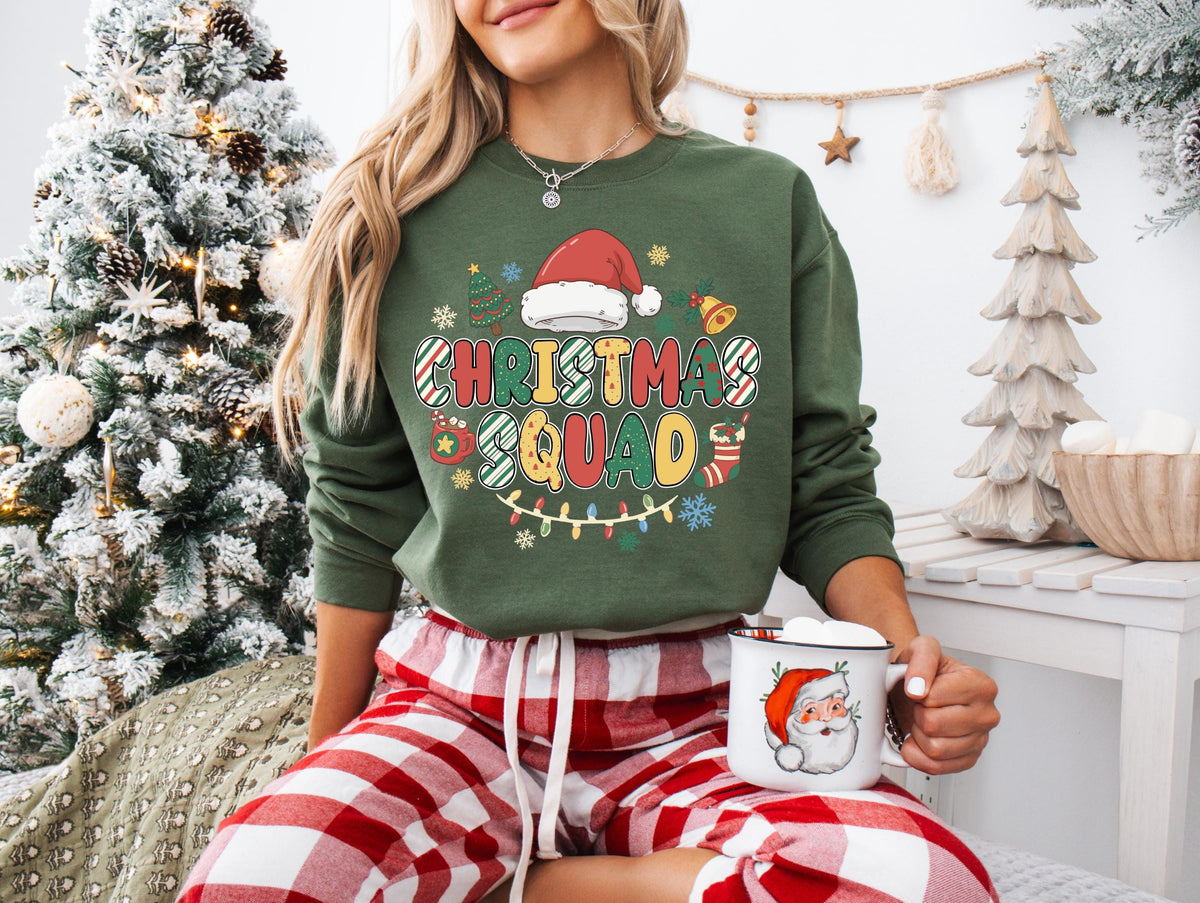 Family Matching Christmas Squad Sweatshirt, Christmas Crew 2026 Sweater, Merry Christmas Santa Hat Sweatshirt, Xmas Squad Group Hoodie