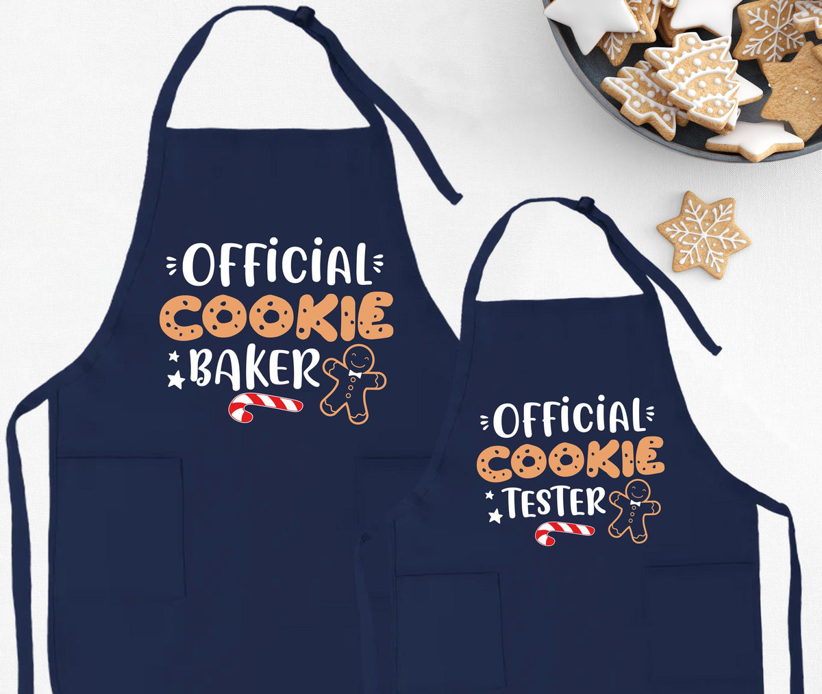 Official Cookie Baker Apron, Cookie Tester Apron Gift, Christmas Gingerbread Matching Apron Set