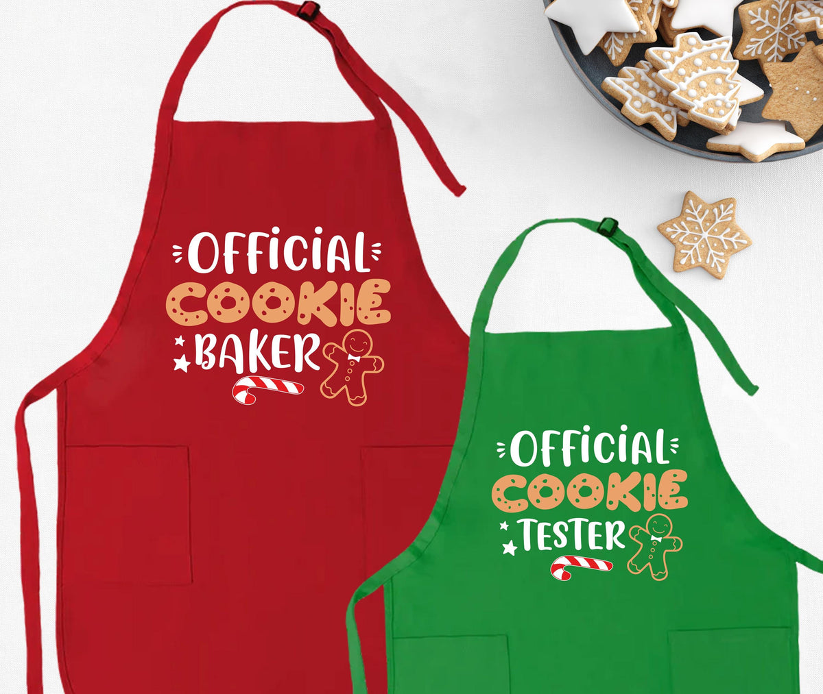 Official Cookie Baker Apron, Cookie Tester Apron Gift, Christmas Gingerbread Matching Apron Set