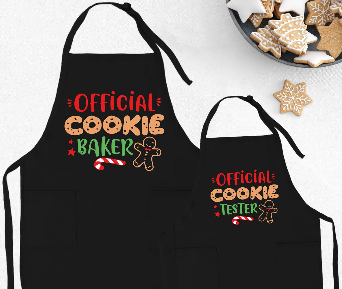 Official Cookie Baker Apron, Cookie Tester Apron Gift, Christmas Gingerbread Matching Apron Set