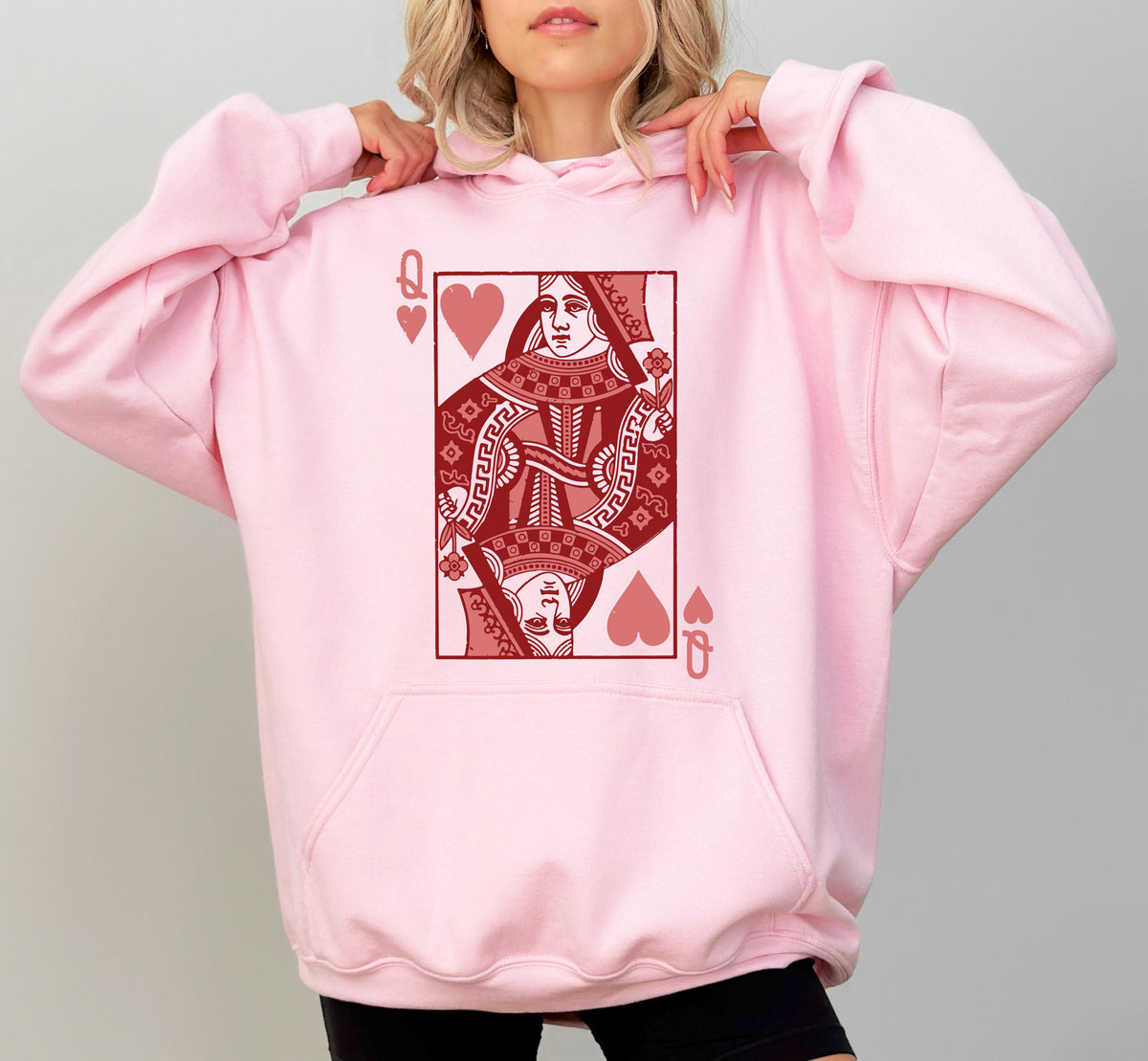 Queen and King of Hearts Sweatshirt, Playing Card Lovers Hoodie, Valentine's Day Sweater, Valentines Gift, Couple Vacation Matching Crewneck