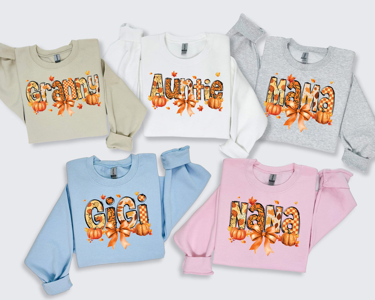 Fall Mama and Grandma Sweatshirt, Fall Season Family Matching Sweater, Women Thanksgiving Hoodie, Auntie Fall Sweat, Pumpkin Season Crewneck