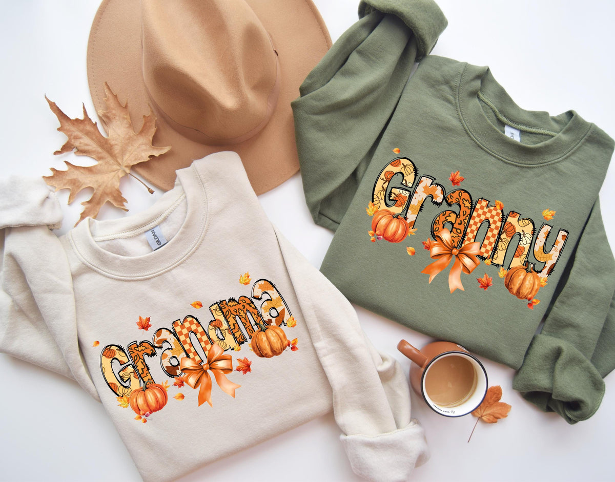 Fall Mama and Grandma Sweatshirt, Fall Season Family Matching Sweater, Women Thanksgiving Hoodie, Auntie Fall Sweat, Pumpkin Season Crewneck