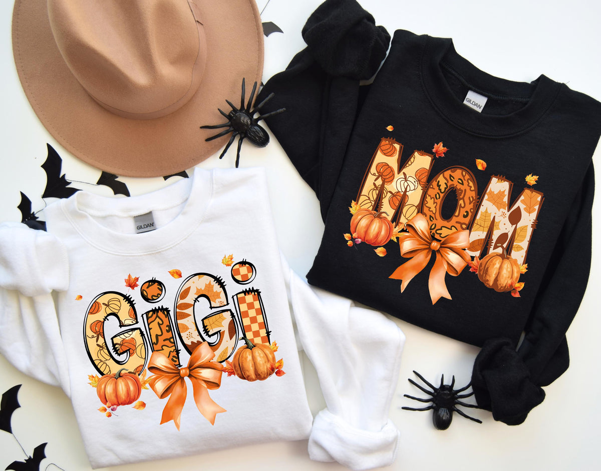 Fall Mama and Grandma Sweatshirt, Fall Season Family Matching Sweater, Women Thanksgiving Hoodie, Auntie Fall Sweat, Pumpkin Season Crewneck