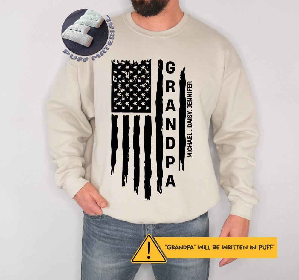 Grandpa Puff Sweatshirt, Retro Grandad Embossed Sweater, Grandfather Hoodie, Pawpaw Crewneck, Papa Gift, Grandpapa Pullover, Granddaddy Tee