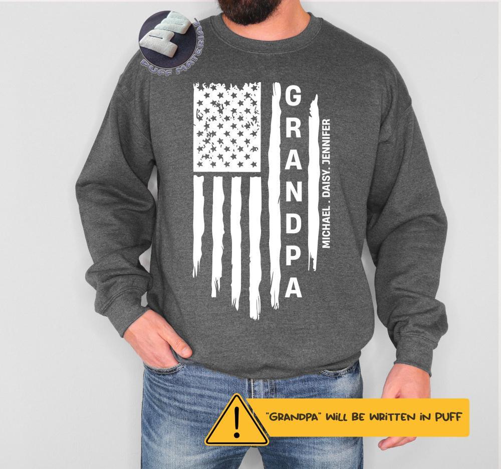 Grandpa Puff Sweatshirt, Retro Grandad Embossed Sweater, Grandfather Hoodie, Pawpaw Crewneck, Papa Gift, Grandpapa Pullover, Granddaddy Tee