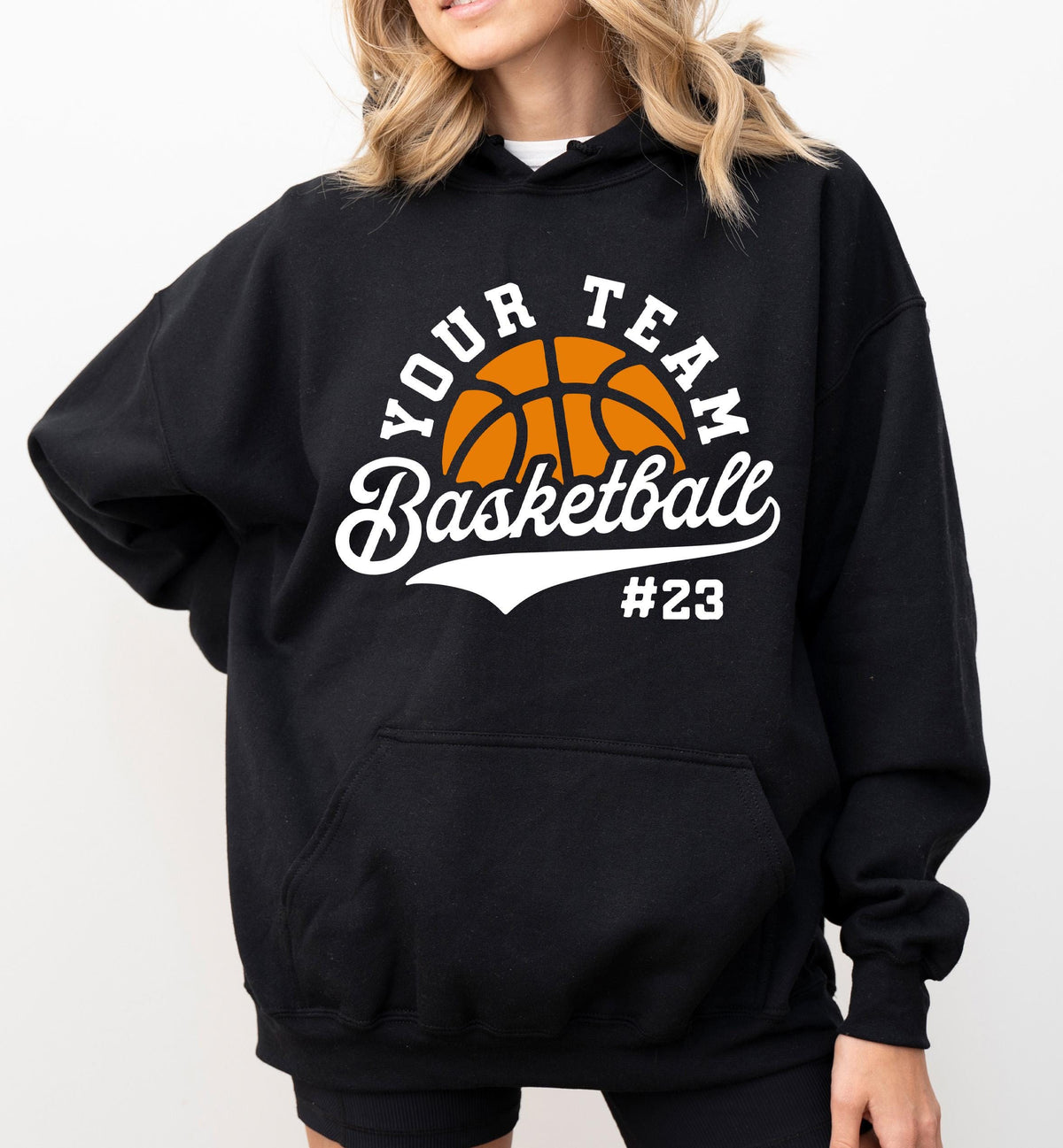 Custom Basketball Sweatshirt, Basketball Player Sweater, Basketball Lover Gift, Basketball Your Team Hoodie, Basketball Season Crewneck