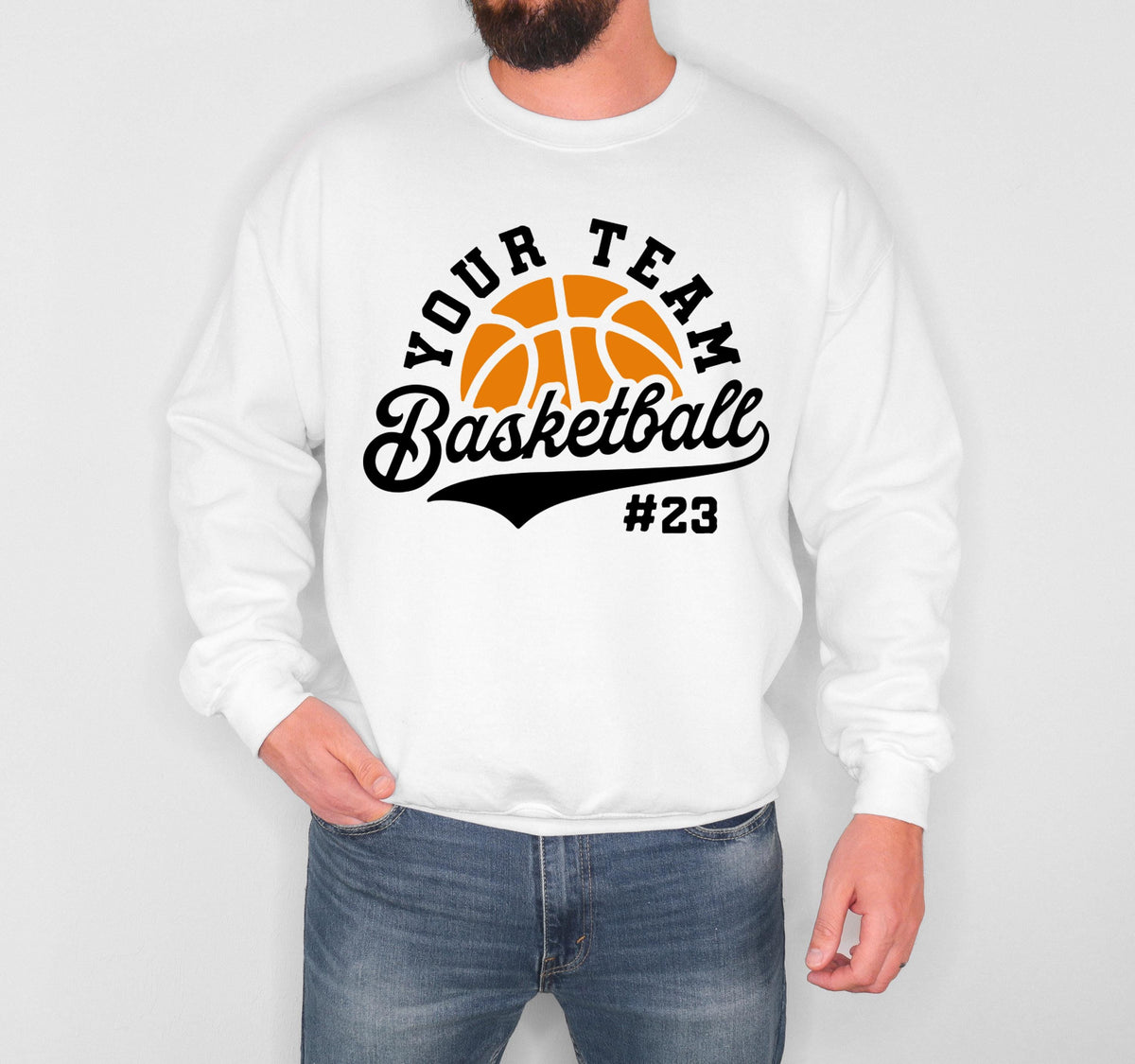Custom Basketball Sweatshirt, Basketball Player Sweater, Basketball Lover Gift, Basketball Your Team Hoodie, Basketball Season Crewneck