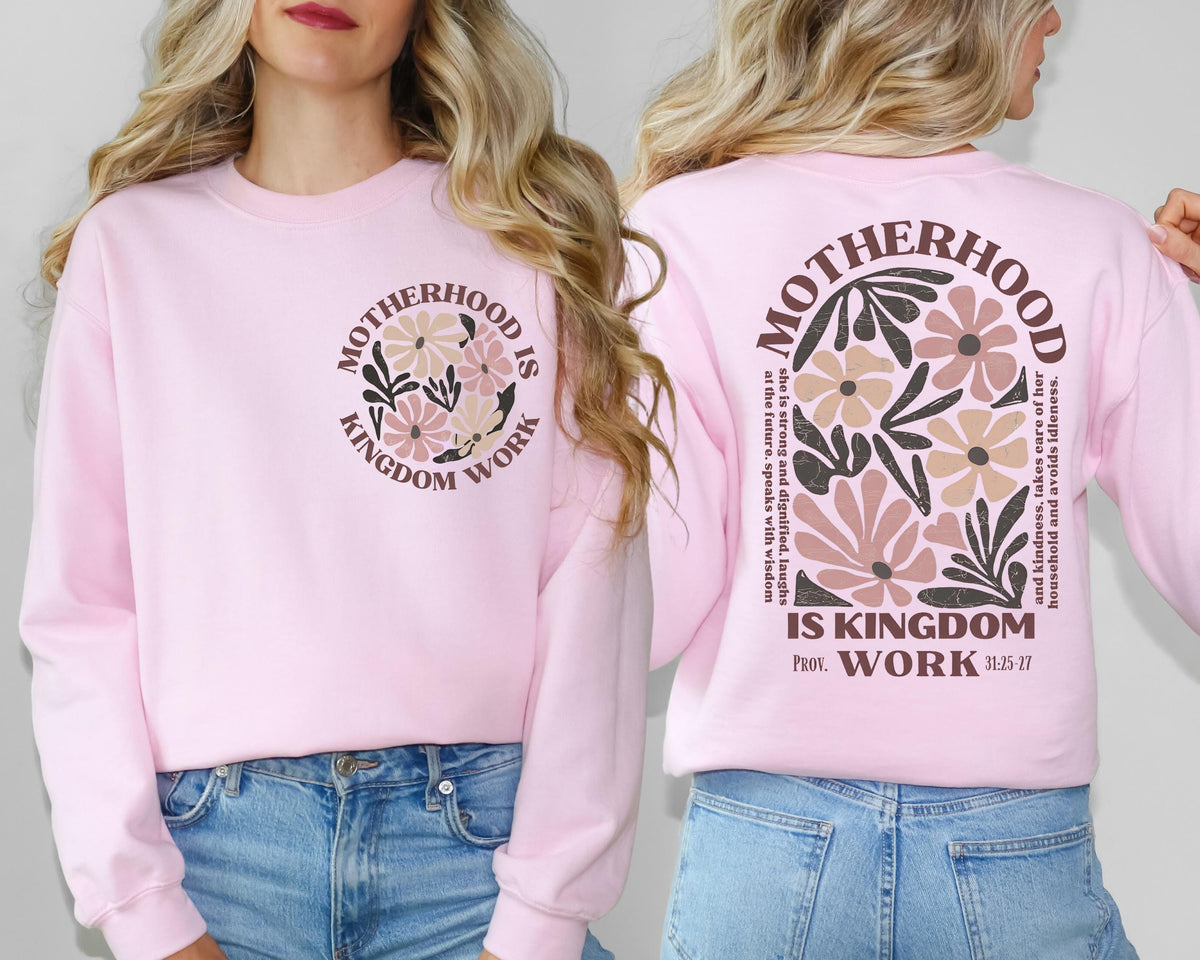 Mother is Kingdom Work Sweatshirt, Christian Mom Sweat, Homeschool Mother Sweater, Christian Mother's Day Gift, Bible Verse Mom Hoodie