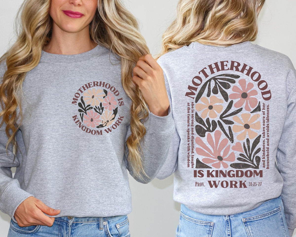 Mother is Kingdom Work Sweatshirt, Christian Mom Sweat, Homeschool Mother Sweater, Christian Mother's Day Gift, Bible Verse Mom Hoodie