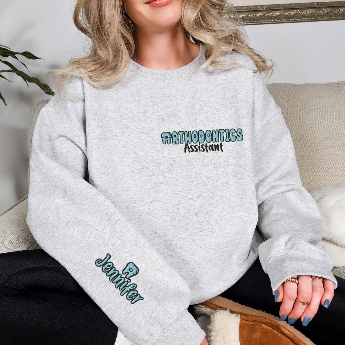 Orthodontic Assistant Embroidery Sweatshirt, Custom Orthodontist Embroidered Hoodie, Orthodontic Assistant Grad Sweat, Gift for Orthodontist