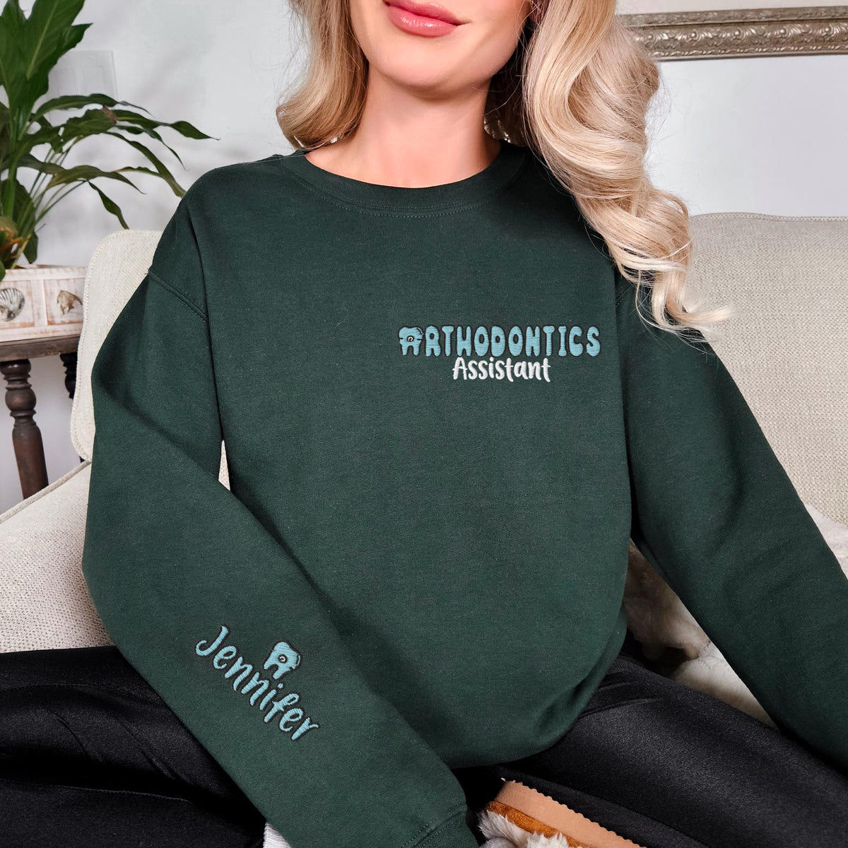 Orthodontic Assistant Embroidery Sweatshirt, Custom Orthodontist Embroidered Hoodie, Orthodontic Assistant Grad Sweat, Gift for Orthodontist