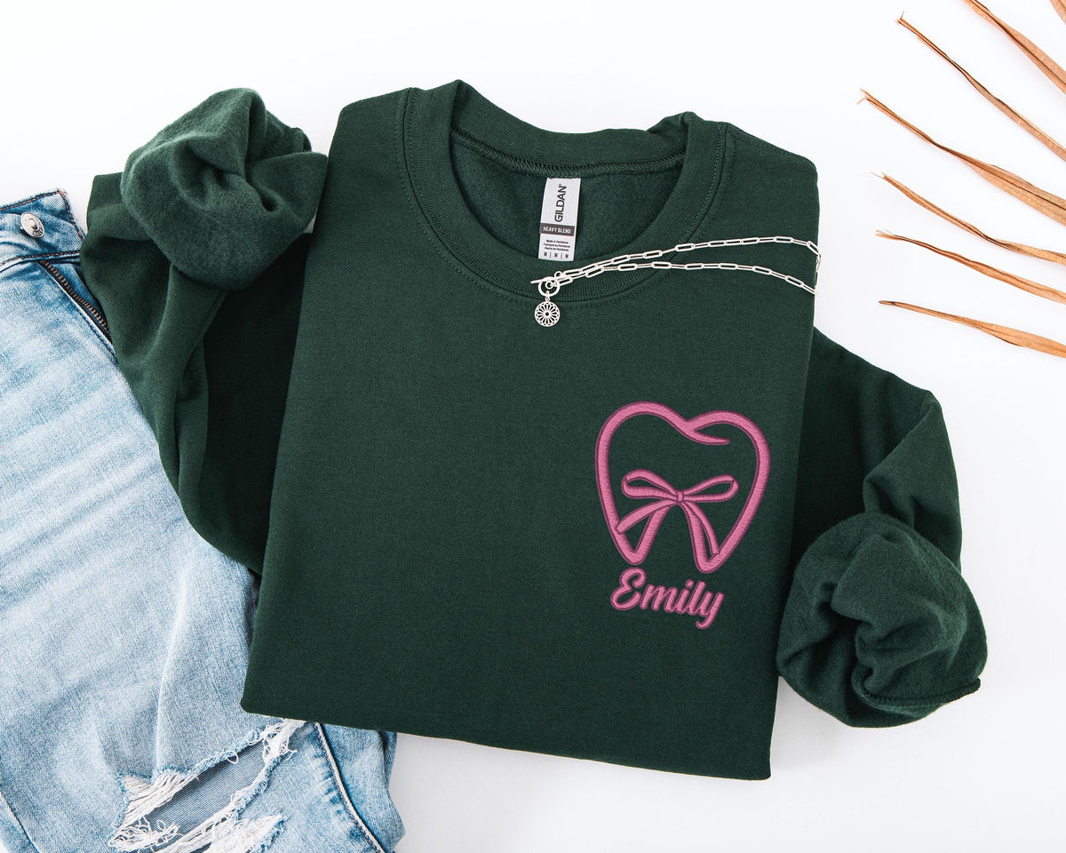 Dentist Embroidery Sweatshirt, Dental Assistant Embroidered Hoodie, Dental School Graduation Sweater, Dental Hygienist Team Sweater