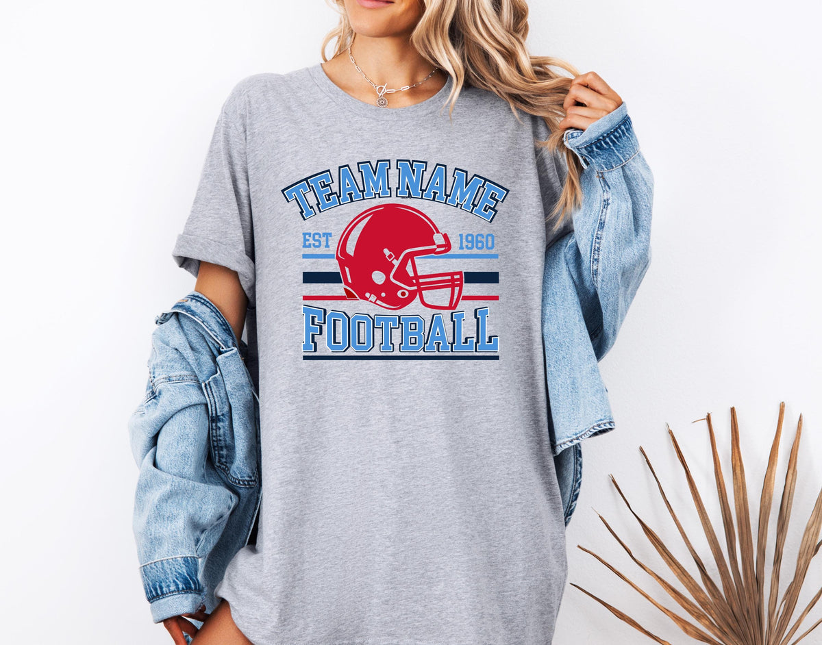 Custom Team Name Football Shirt, Retro Football Sweatshirt, Football Fans Gift Tee