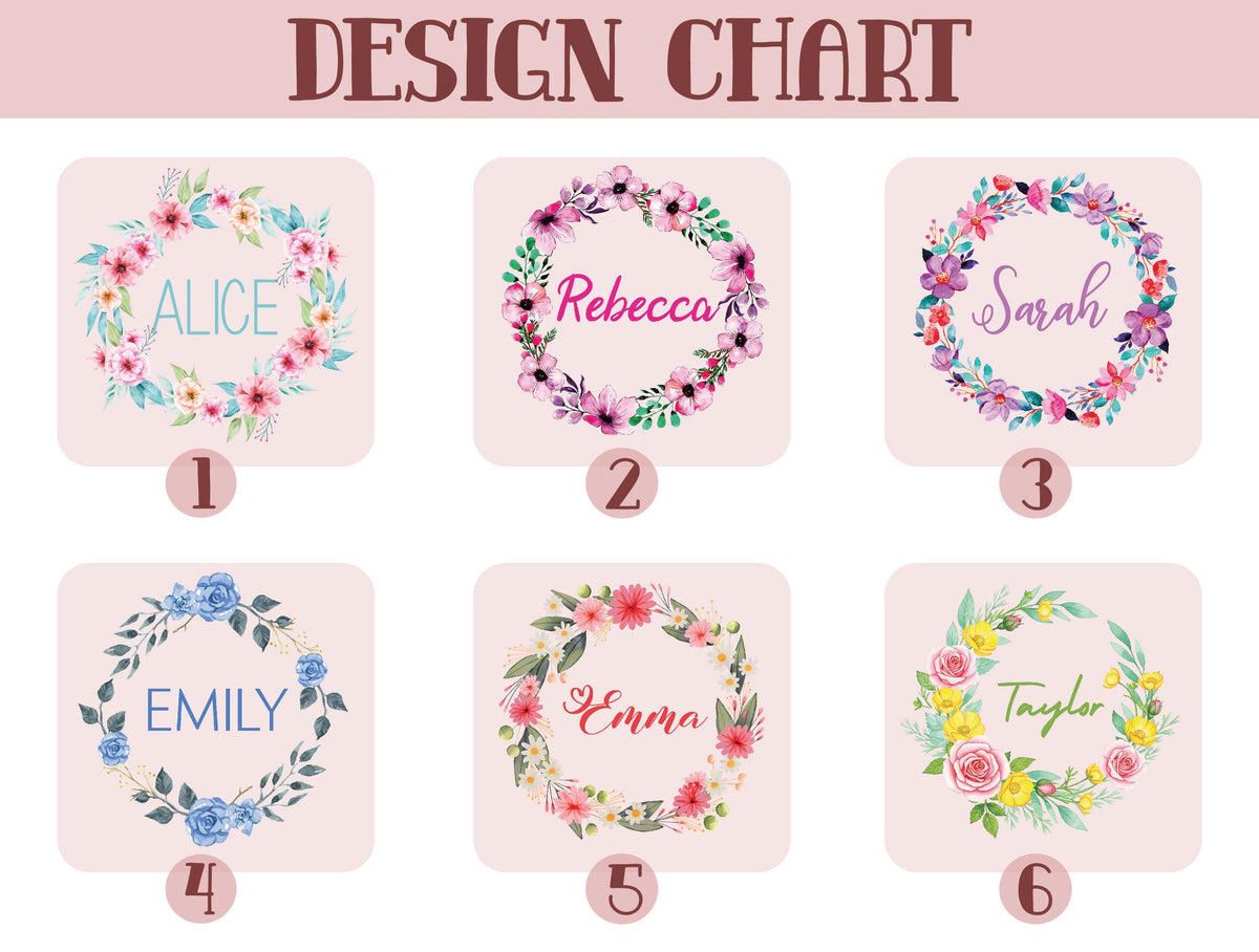 Personalized Floral Wreath Design Jewelry Box, Matching Bridesmaids Accessory Box