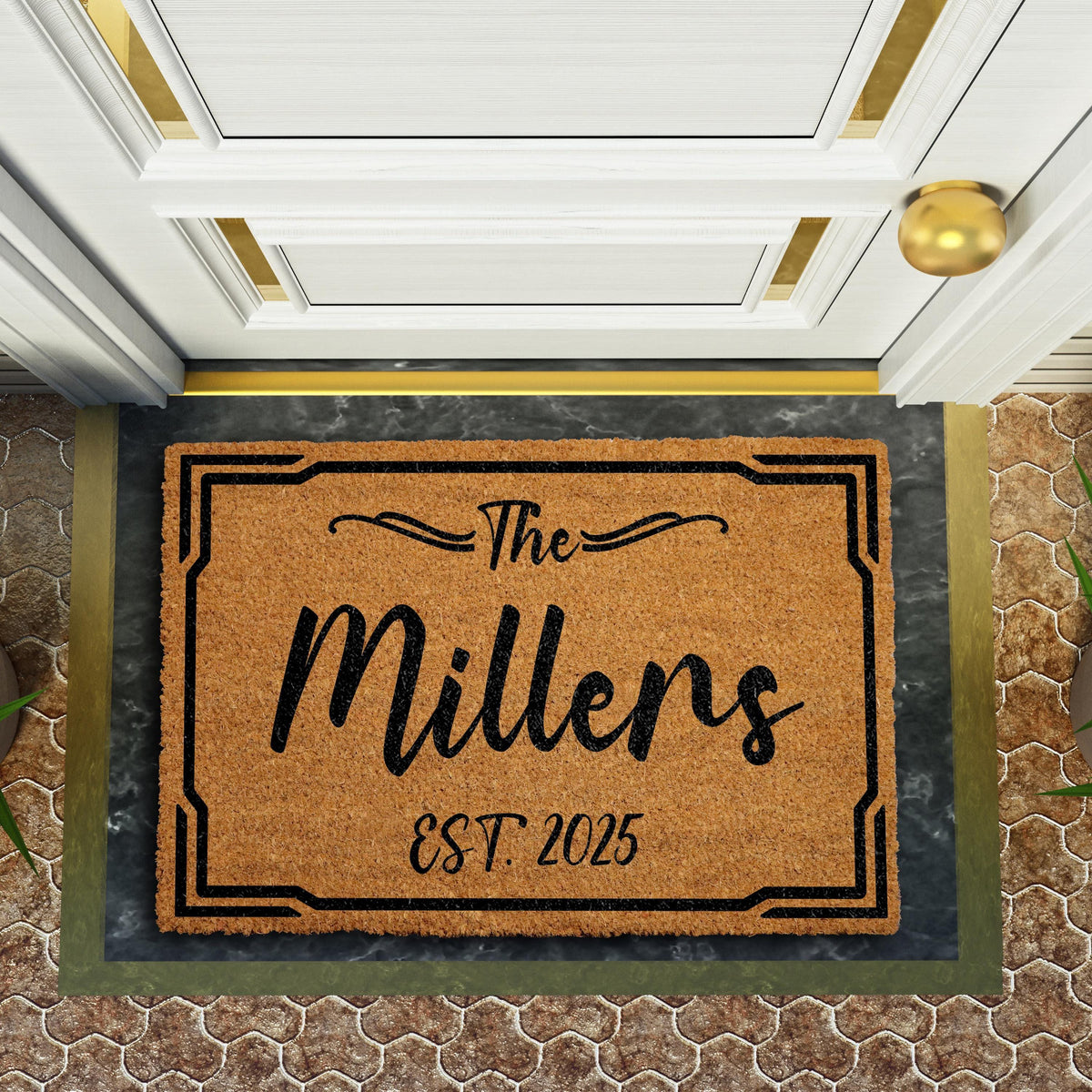 Customizable Family Name Welcome Mat, Personalized Last Name Doormat