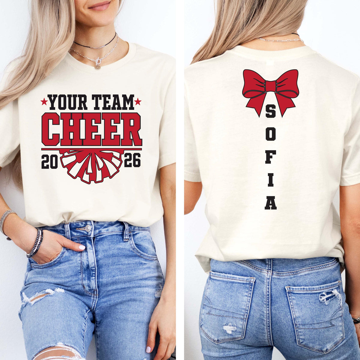 Personalized Cheer Shirt, Team Name Cheerleading Tee, Team Mama Tee