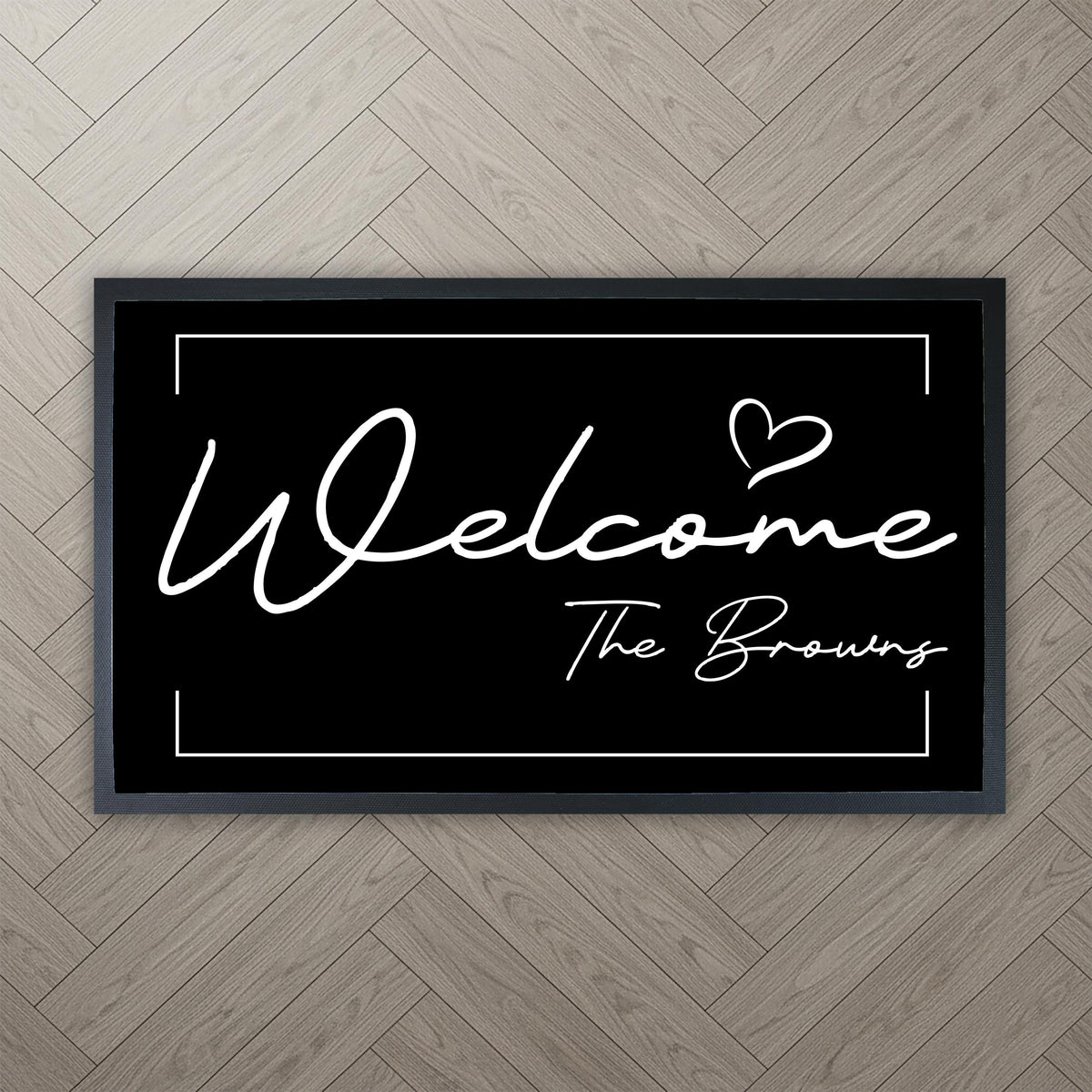 Personalized Welcome Doormat, Custom Family Name Entryway Rug, Modern Housewarming Gift